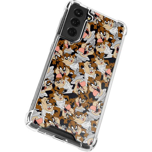 Looney Tunes Taz Super Sized Pattern Galaxy S22 Plus Clear Case