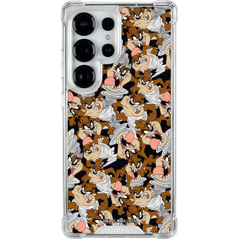 Looney Tunes Taz Super Sized Pattern Galaxy S25 Ultra Clear Case