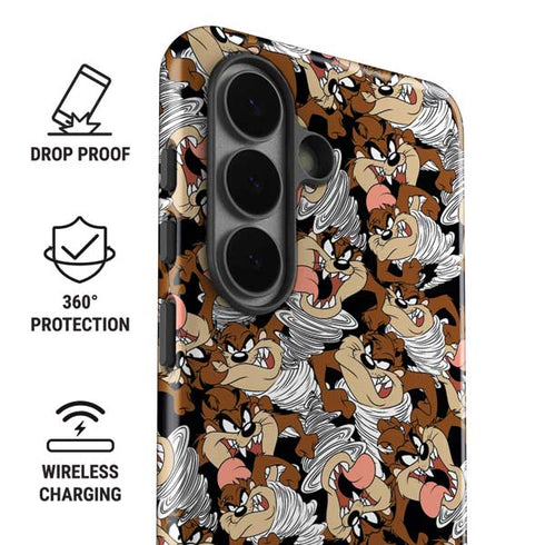 Looney Tunes Taz Super Sized Pattern Galaxy S26 Plus Impact Case