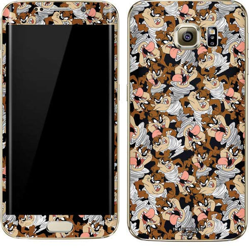 Looney Tunes Taz Super Sized Pattern Galaxy S7 Edge Skin