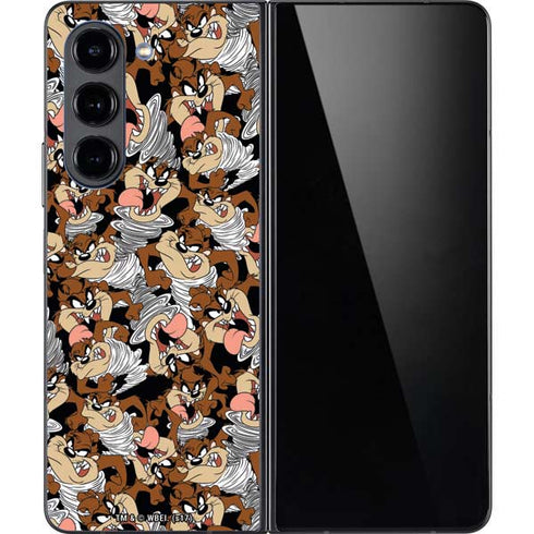 Looney Tunes Taz Super Sized Pattern Galaxy Z Fold5 5G Skin