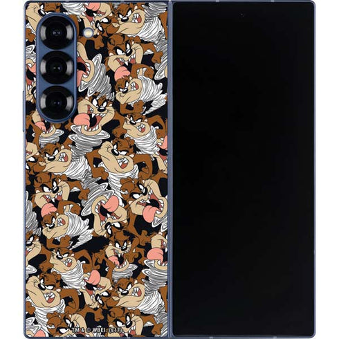Looney Tunes Taz Super Sized Pattern Galaxy Z Fold6 Skin