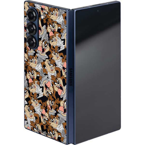 Looney Tunes Taz Super Sized Pattern Galaxy Z Fold6 Skin
