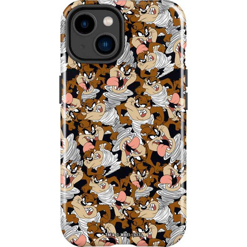 Looney Tunes Taz Super Sized Pattern iPhone 15 Impact Case