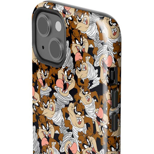 Looney Tunes Taz Super Sized Pattern iPhone 15 Impact Case
