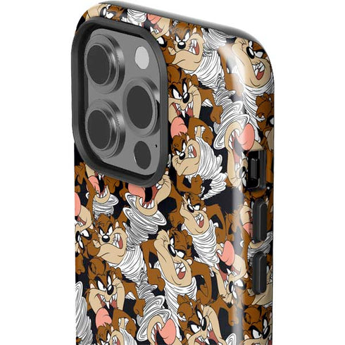 Looney Tunes Taz Super Sized Pattern iPhone 15 Pro Impact Case