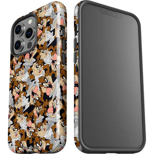 Looney Tunes Taz Super Sized Pattern iPhone 15 Pro Impact Case