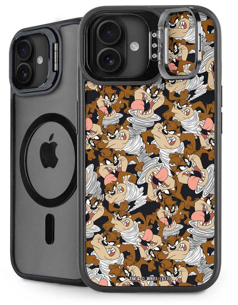 Looney Tunes Taz Super Sized Pattern iPhone 16 Plus Kickstand Case