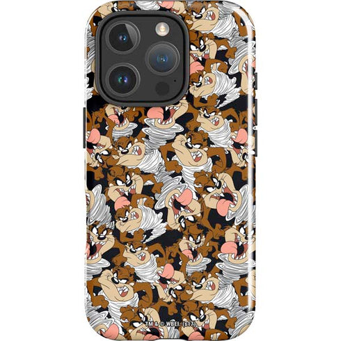 Looney Tunes Taz Super Sized Pattern iPhone 16 Pro Impact Case