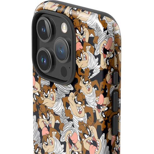 Looney Tunes Taz Super Sized Pattern iPhone 16 Pro Impact Case