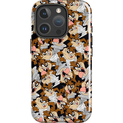 Looney Tunes Taz Super Sized Pattern iPhone 16 Pro Magsafe Impact Case