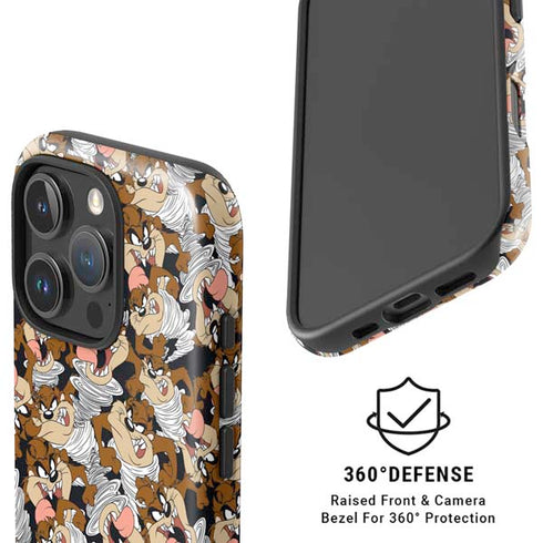 Looney Tunes Taz Super Sized Pattern iPhone 16 Pro Magsafe Impact Case