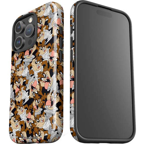 Looney Tunes Taz Super Sized Pattern iPhone 16 Pro Max Impact Case