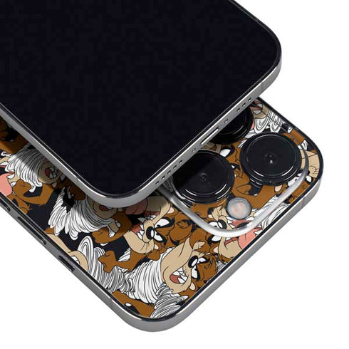 Looney Tunes Taz Super Sized Pattern iPhone 16 Pro Skin