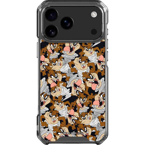 Looney Tunes Taz Super Sized Pattern iPhone 18 Pro Max Clear Case