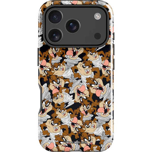 Looney Tunes Taz Super Sized Pattern iPhone 18 Pro Max Impact Case