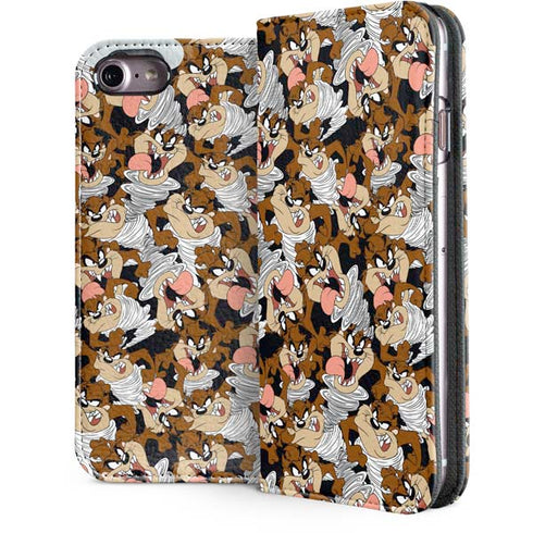 Looney Tunes Taz Super Sized Pattern iPhone 7 Folio Case