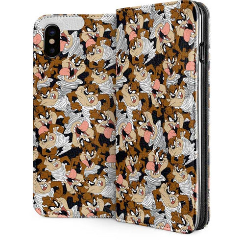 Looney Tunes Taz Super Sized Pattern iPhone 8 Folio Case