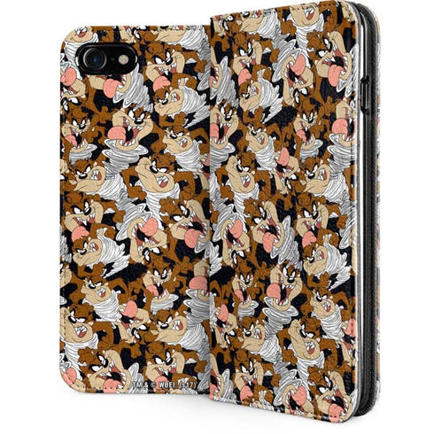 Looney Tunes Taz Super Sized Pattern iPhone SE (2nd & 3rd Gen) Folio Case