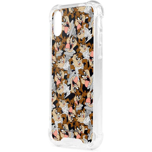 Looney Tunes Taz Super Sized Pattern iPhone XS Clear Case