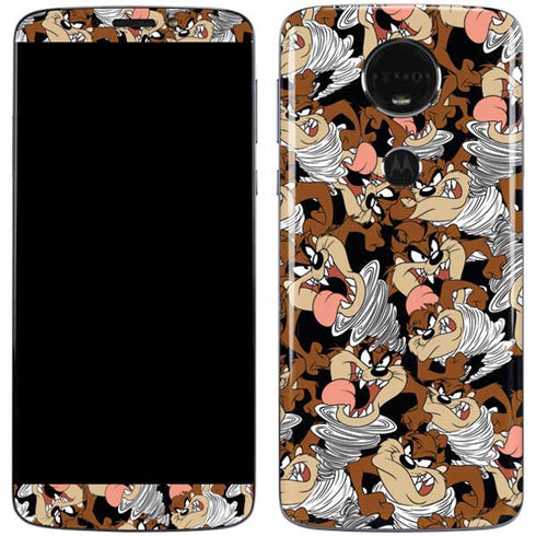 Looney Tunes Taz Super Sized Pattern Moto E5 Plus Skin