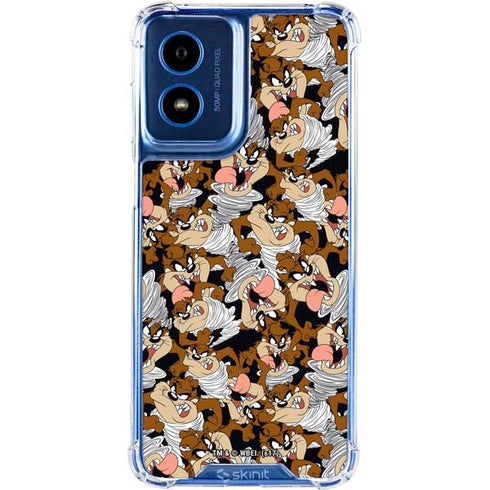 Looney Tunes Taz Super Sized Pattern Moto G Play 4G (2024) Clear Case