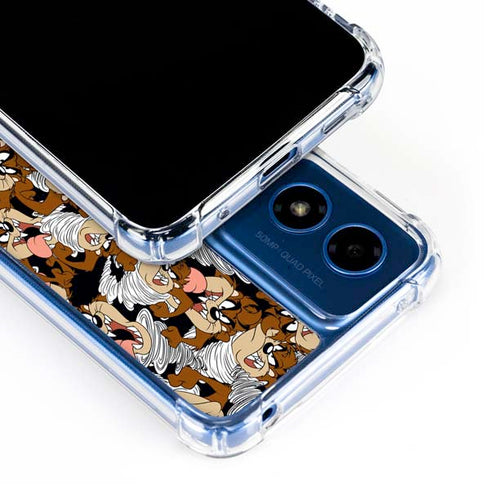 Looney Tunes Taz Super Sized Pattern Moto G Play 4G (2024) Clear Case