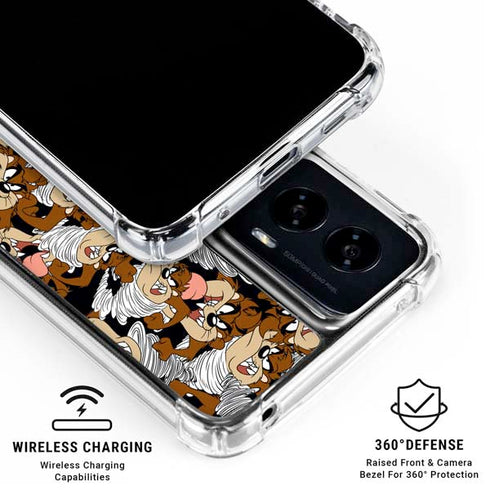 Looney Tunes Taz Super Sized Pattern Moto G Power 5G (2024) Clear Case