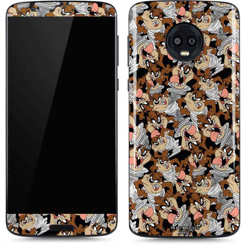 Looney Tunes Taz Super Sized Pattern Moto G6 Skin