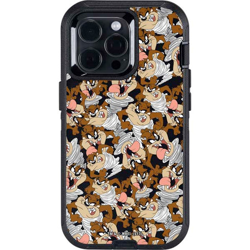 Looney Tunes Taz Super Sized Pattern Otterbox Defender iPhone Skin