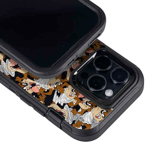 Looney Tunes Taz Super Sized Pattern Otterbox Defender iPhone Skin
