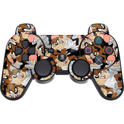 Looney Tunes Taz Super Sized Pattern PS3 Dual Shock wireless controller Skin