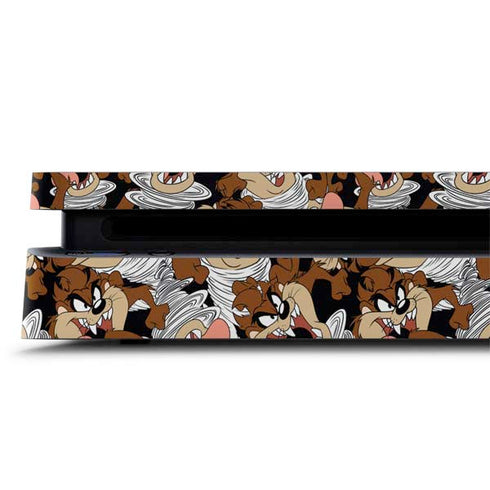 Looney Tunes Taz Super Sized Pattern PS4 Slim Skin