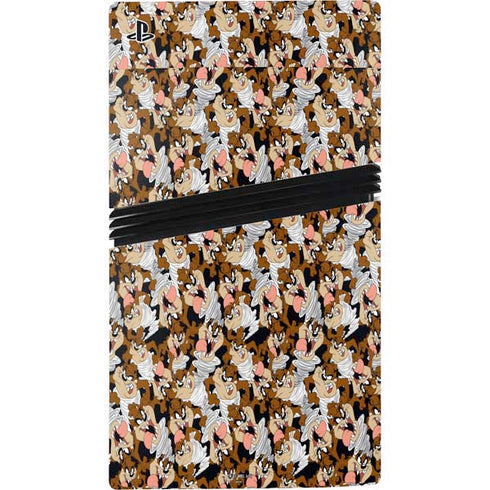 Looney Tunes Taz Super Sized Pattern PS5 Pro Console Skin