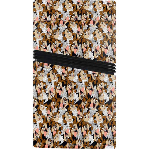 Looney Tunes Taz Super Sized Pattern PS5 Pro Console Skin