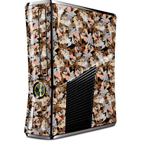 Looney Tunes Taz Super Sized Pattern Xbox 360 Slim (2010) Skin