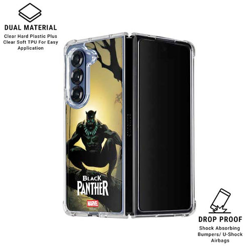 Marvel Black Panther TChalla King of Wakanda Galaxy Z Fold7 Clear Case