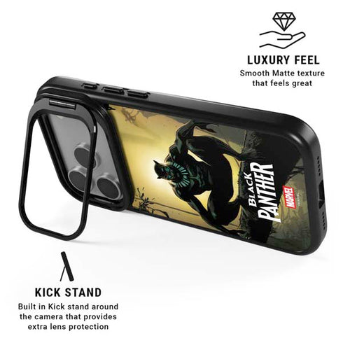 Marvel Black Panther TChalla King of Wakanda iPhone 17 Pro Max Kickstand Case