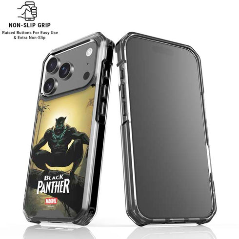 Marvel Black Panther TChalla King of Wakanda iPhone 18 Pro Clear Case