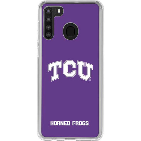 Texas Christian University TCU Horned Frogs Galaxy A21 Clear Case