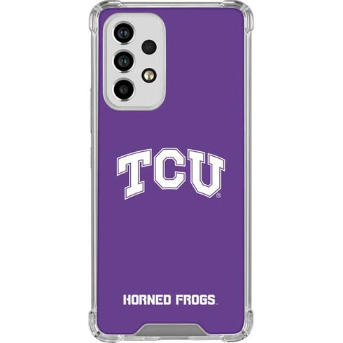 Texas Christian University TCU Horned Frogs Galaxy A53 5G Clear Case