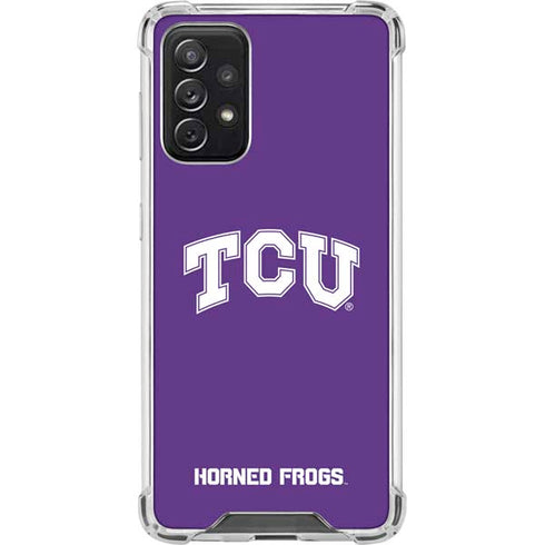 Texas Christian University TCU Horned Frogs Galaxy A72 5G Clear Case
