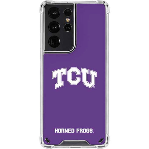 Texas Christian University TCU Horned Frogs Galaxy S21 Ultra 5G Clear Case