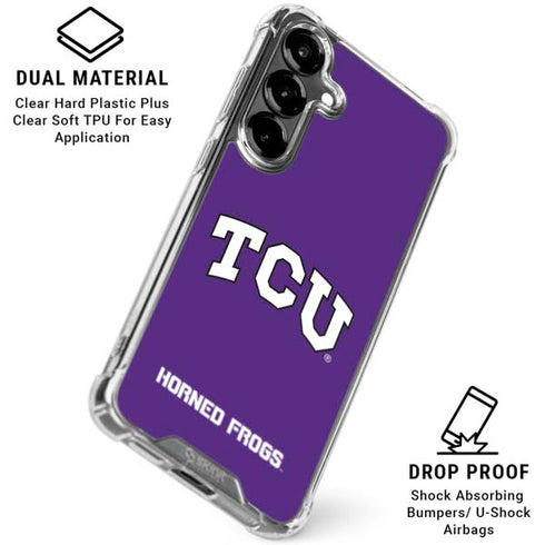 Texas Christian University TCU Horned Frogs Galaxy S26 Plus Clear Case