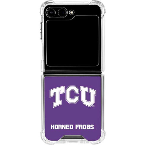 Texas Christian University TCU Horned Frogs Galaxy Z Flip5 5G Clear Case