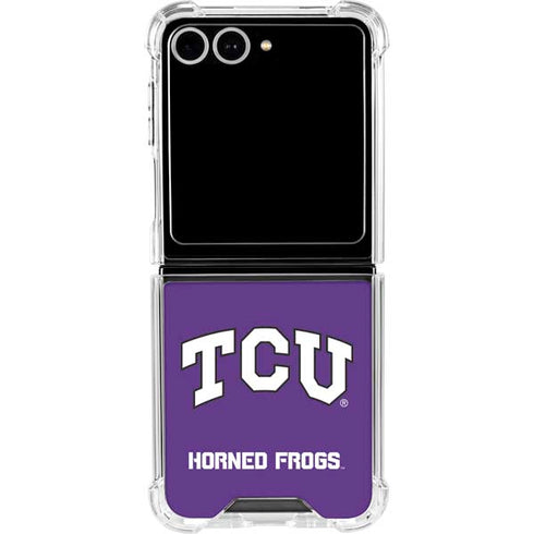 Texas Christian University TCU Horned Frogs Galaxy Z Flip7 Clear Case