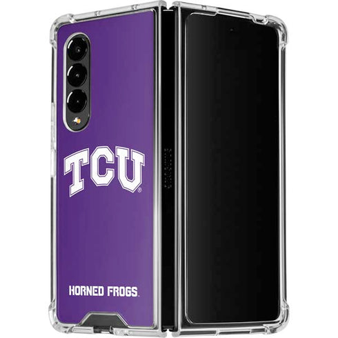 Texas Christian University TCU Horned Frogs Galaxy Z Fold4 5G Clear Case