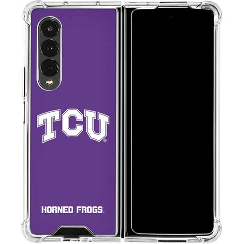 Texas Christian University TCU Horned Frogs Galaxy Z Fold4 5G Clear Case