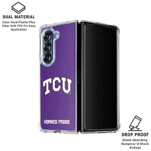 Texas Christian University TCU Horned Frogs Galaxy Z Fold7 Clear Case