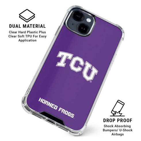 Texas Christian University TCU Horned Frogs iPhone 14 Plus Clear Case